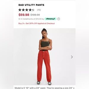 Levi’s “Utility Dad” Red Jeans, Like New, Women’s Sz. 31